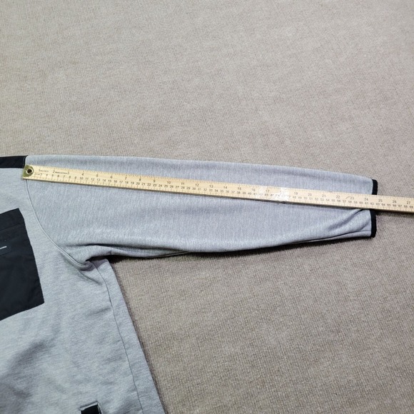 Reebok Jacket Men's Medium Gray Hooded Fleece Casual Warm Outerwear Full Zip - Picture 3 of 7